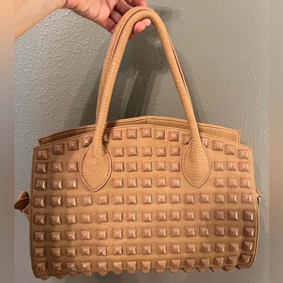 SR2 by Sondra Roberts tan studded purse - Picture 1 of 10